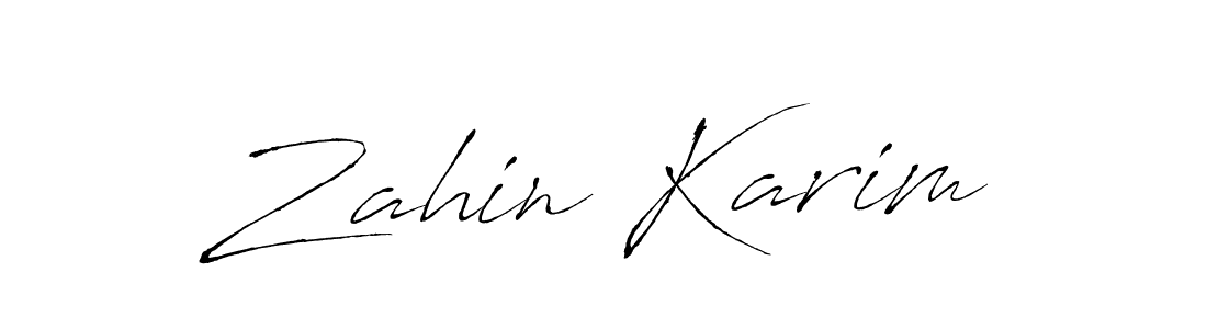 How to make Zahin Karim name signature. Use Antro_Vectra style for creating short signs online. This is the latest handwritten sign. Zahin Karim signature style 6 images and pictures png