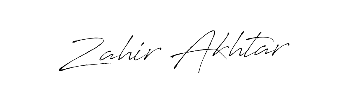 How to make Zahir Akhtar name signature. Use Antro_Vectra style for creating short signs online. This is the latest handwritten sign. Zahir Akhtar signature style 6 images and pictures png