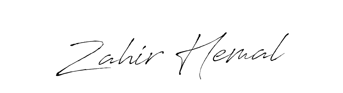 Design your own signature with our free online signature maker. With this signature software, you can create a handwritten (Antro_Vectra) signature for name Zahir Hemal. Zahir Hemal signature style 6 images and pictures png
