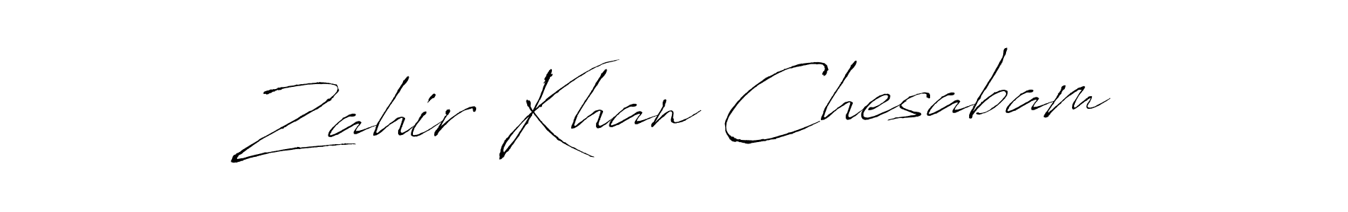 How to make Zahir Khan Chesabam name signature. Use Antro_Vectra style for creating short signs online. This is the latest handwritten sign. Zahir Khan Chesabam signature style 6 images and pictures png