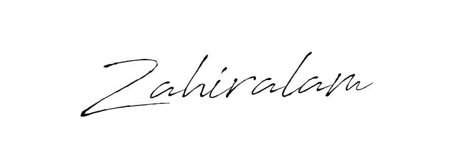 How to make Zahiralam signature? Antro_Vectra is a professional autograph style. Create handwritten signature for Zahiralam name. Zahiralam signature style 6 images and pictures png
