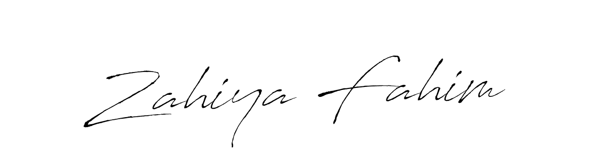 How to make Zahiya Fahim signature? Antro_Vectra is a professional autograph style. Create handwritten signature for Zahiya Fahim name. Zahiya Fahim signature style 6 images and pictures png