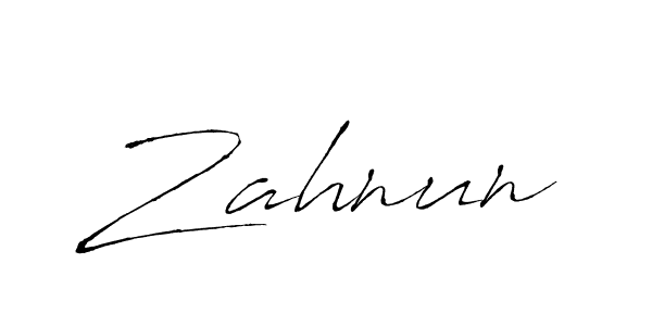 Use a signature maker to create a handwritten signature online. With this signature software, you can design (Antro_Vectra) your own signature for name Zahnun. Zahnun signature style 6 images and pictures png