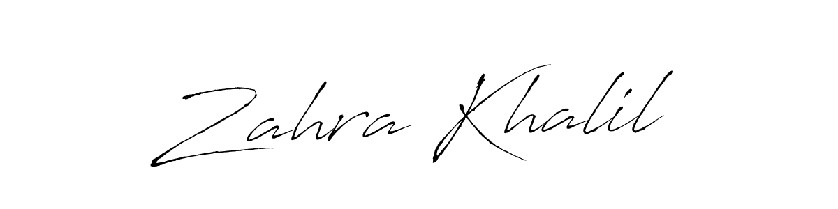 Create a beautiful signature design for name Zahra Khalil. With this signature (Antro_Vectra) fonts, you can make a handwritten signature for free. Zahra Khalil signature style 6 images and pictures png