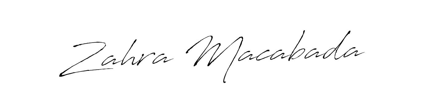 How to make Zahra Macabada name signature. Use Antro_Vectra style for creating short signs online. This is the latest handwritten sign. Zahra Macabada signature style 6 images and pictures png