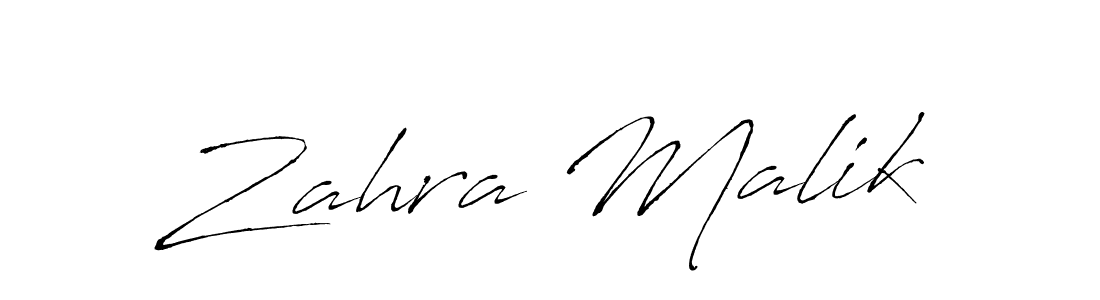 Make a beautiful signature design for name Zahra Malik. With this signature (Antro_Vectra) style, you can create a handwritten signature for free. Zahra Malik signature style 6 images and pictures png