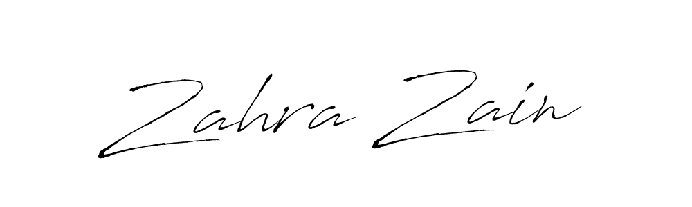 Zahra Zain stylish signature style. Best Handwritten Sign (Antro_Vectra) for my name. Handwritten Signature Collection Ideas for my name Zahra Zain. Zahra Zain signature style 6 images and pictures png