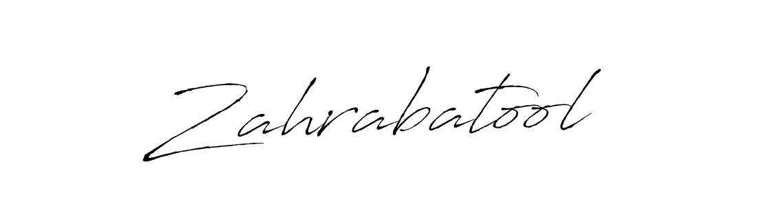 Create a beautiful signature design for name Zahrabatool. With this signature (Antro_Vectra) fonts, you can make a handwritten signature for free. Zahrabatool signature style 6 images and pictures png