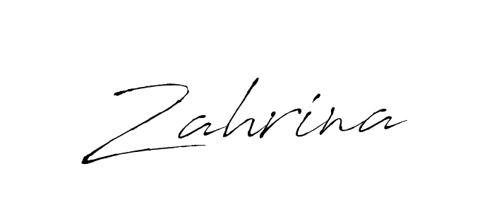 Design your own signature with our free online signature maker. With this signature software, you can create a handwritten (Antro_Vectra) signature for name Zahrina. Zahrina signature style 6 images and pictures png
