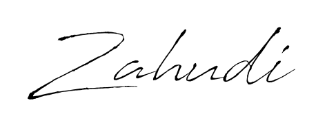 Enhance your business communications with Zahudi signature in Antro_Vectra lettering. Clean, modern, and universally compatible. Zahudi signature style 6 images and pictures png