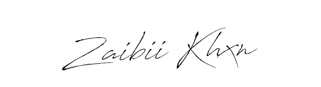 Make a beautiful signature design for name Zaibii Khxn. With this signature (Antro_Vectra) style, you can create a handwritten signature for free. Zaibii Khxn signature style 6 images and pictures png