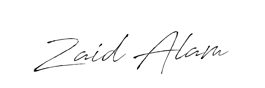 Make a beautiful signature design for name Zaid Alam. With this signature (Antro_Vectra) style, you can create a handwritten signature for free. Zaid Alam signature style 6 images and pictures png
