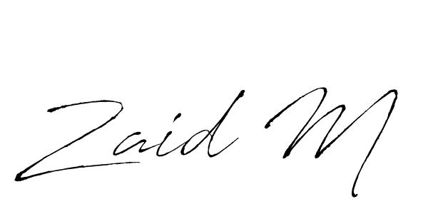 Zaid M stylish signature style. Best Handwritten Sign (Antro_Vectra) for my name. Handwritten Signature Collection Ideas for my name Zaid M. Zaid M signature style 6 images and pictures png