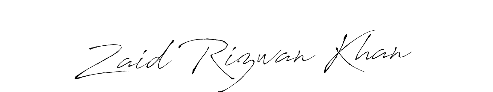 How to make Zaid Rizwan Khan name signature. Use Antro_Vectra style for creating short signs online. This is the latest handwritten sign. Zaid Rizwan Khan signature style 6 images and pictures png