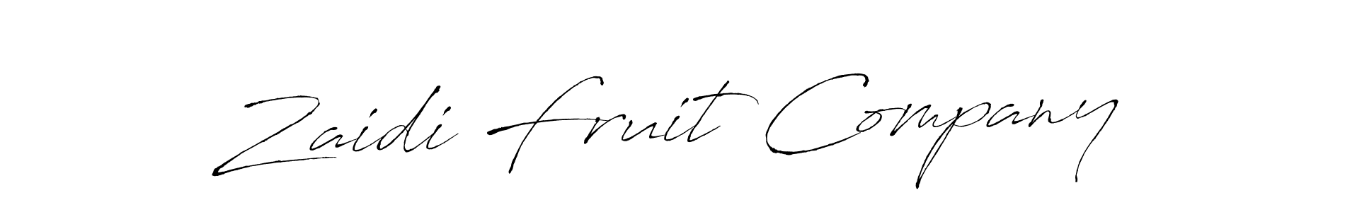 How to make Zaidi Fruit Company name signature. Use Antro_Vectra style for creating short signs online. This is the latest handwritten sign. Zaidi Fruit Company signature style 6 images and pictures png