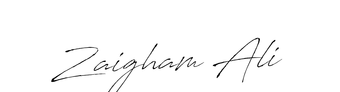 Make a beautiful signature design for name Zaigham Ali. With this signature (Antro_Vectra) style, you can create a handwritten signature for free. Zaigham Ali signature style 6 images and pictures png