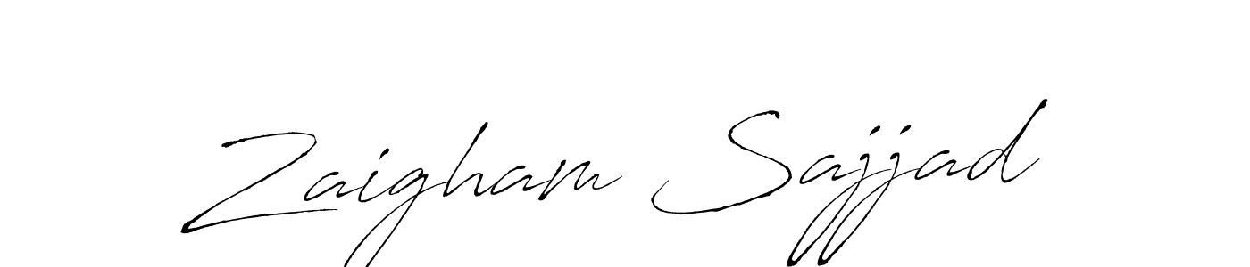 Zaigham Sajjad stylish signature style. Best Handwritten Sign (Antro_Vectra) for my name. Handwritten Signature Collection Ideas for my name Zaigham Sajjad. Zaigham Sajjad signature style 6 images and pictures png