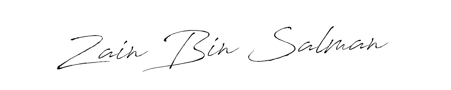 How to make Zain Bin Salman name signature. Use Antro_Vectra style for creating short signs online. This is the latest handwritten sign. Zain Bin Salman signature style 6 images and pictures png