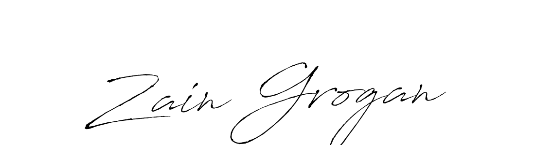 Make a beautiful signature design for name Zain Grogan. With this signature (Antro_Vectra) style, you can create a handwritten signature for free. Zain Grogan signature style 6 images and pictures png
