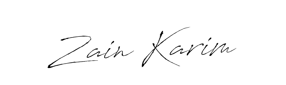 How to make Zain Karim name signature. Use Antro_Vectra style for creating short signs online. This is the latest handwritten sign. Zain Karim signature style 6 images and pictures png