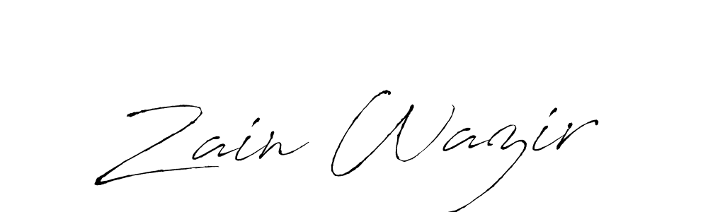 Design your own signature with our free online signature maker. With this signature software, you can create a handwritten (Antro_Vectra) signature for name Zain Wazir. Zain Wazir signature style 6 images and pictures png