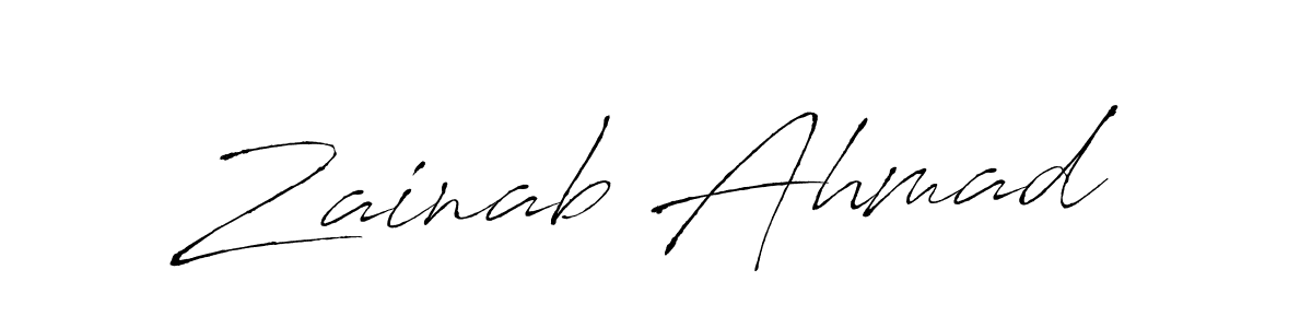 Zainab Ahmad stylish signature style. Best Handwritten Sign (Antro_Vectra) for my name. Handwritten Signature Collection Ideas for my name Zainab Ahmad. Zainab Ahmad signature style 6 images and pictures png