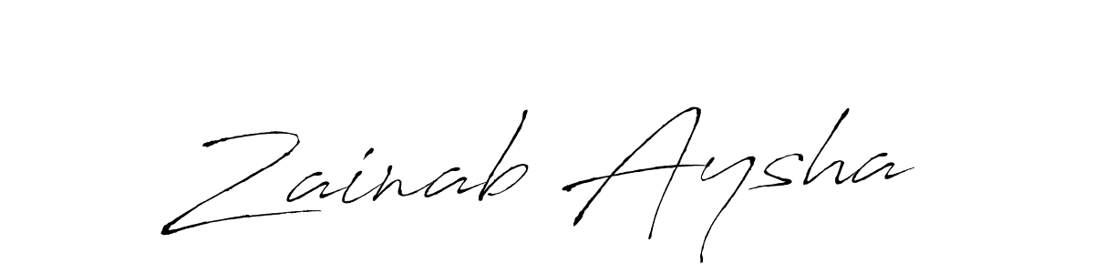 Design your own signature with our free online signature maker. With this signature software, you can create a handwritten (Antro_Vectra) signature for name Zainab Aysha. Zainab Aysha signature style 6 images and pictures png