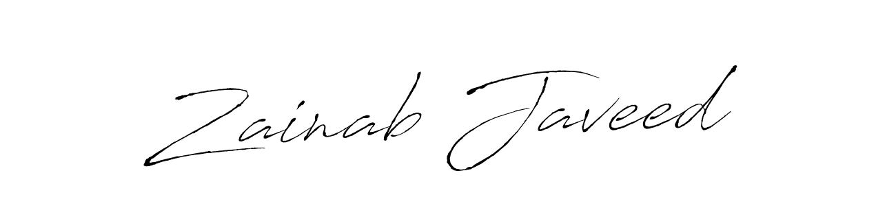 Create a beautiful signature design for name Zainab Javeed. With this signature (Antro_Vectra) fonts, you can make a handwritten signature for free. Zainab Javeed signature style 6 images and pictures png