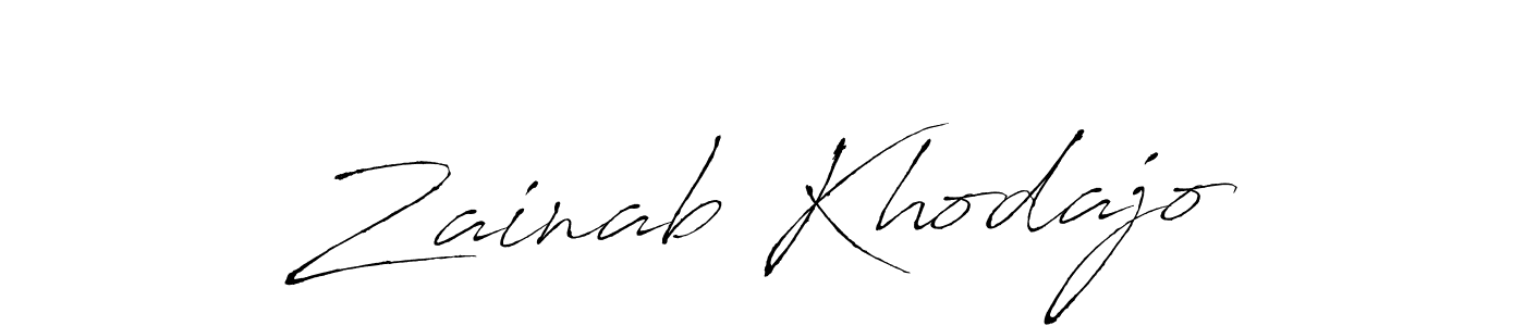 Create a beautiful signature design for name Zainab Khodajo. With this signature (Antro_Vectra) fonts, you can make a handwritten signature for free. Zainab Khodajo signature style 6 images and pictures png