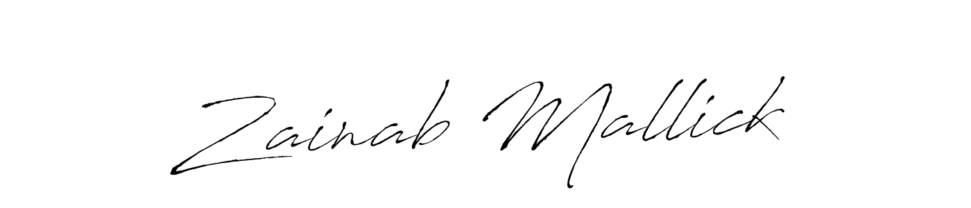 Zainab Mallick stylish signature style. Best Handwritten Sign (Antro_Vectra) for my name. Handwritten Signature Collection Ideas for my name Zainab Mallick. Zainab Mallick signature style 6 images and pictures png