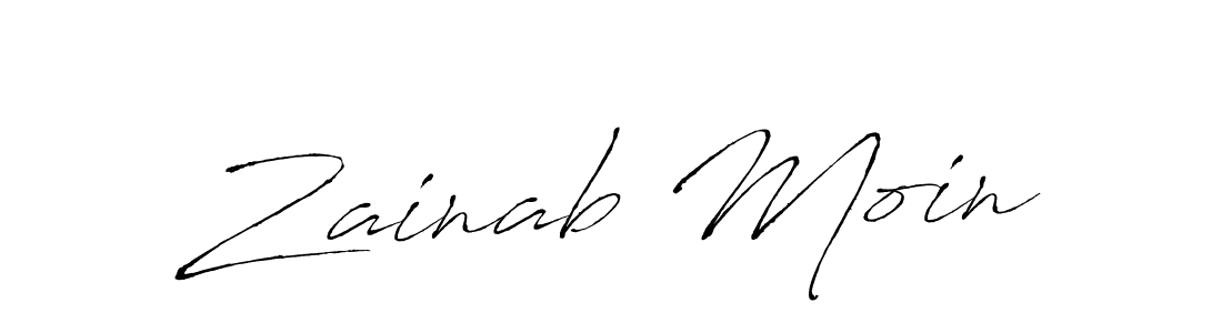 Create a beautiful signature design for name Zainab Moin. With this signature (Antro_Vectra) fonts, you can make a handwritten signature for free. Zainab Moin signature style 6 images and pictures png