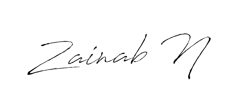 Design your own signature with our free online signature maker. With this signature software, you can create a handwritten (Antro_Vectra) signature for name Zainab N. Zainab N signature style 6 images and pictures png