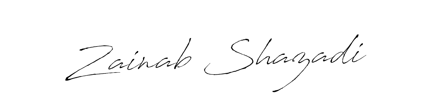 Create a beautiful signature design for name Zainab Shazadi. With this signature (Antro_Vectra) fonts, you can make a handwritten signature for free. Zainab Shazadi signature style 6 images and pictures png