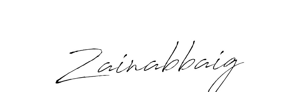 Make a beautiful signature design for name Zainabbaig. With this signature (Antro_Vectra) style, you can create a handwritten signature for free. Zainabbaig signature style 6 images and pictures png