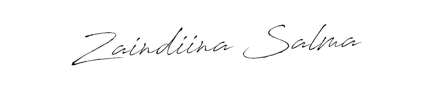 Antro_Vectra is a professional signature style that is perfect for those who want to add a touch of class to their signature. It is also a great choice for those who want to make their signature more unique. Get Zaindiina Salma name to fancy signature for free. Zaindiina Salma signature style 6 images and pictures png