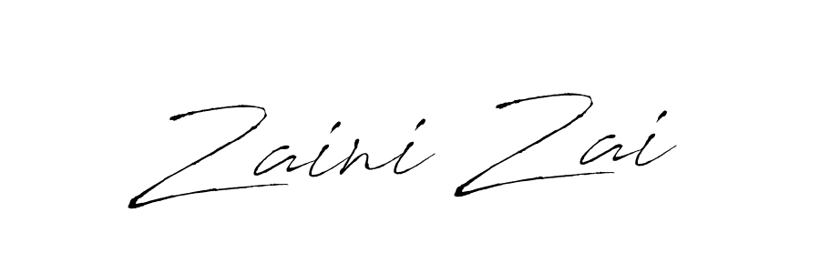 Make a beautiful signature design for name Zaini Zai. With this signature (Antro_Vectra) style, you can create a handwritten signature for free. Zaini Zai signature style 6 images and pictures png