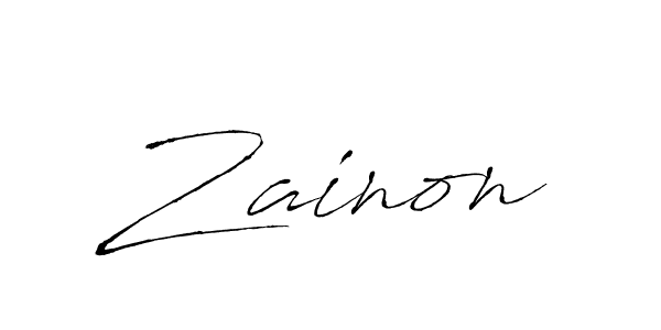 Design your own signature with our free online signature maker. With this signature software, you can create a handwritten (Antro_Vectra) signature for name Zainon. Zainon signature style 6 images and pictures png