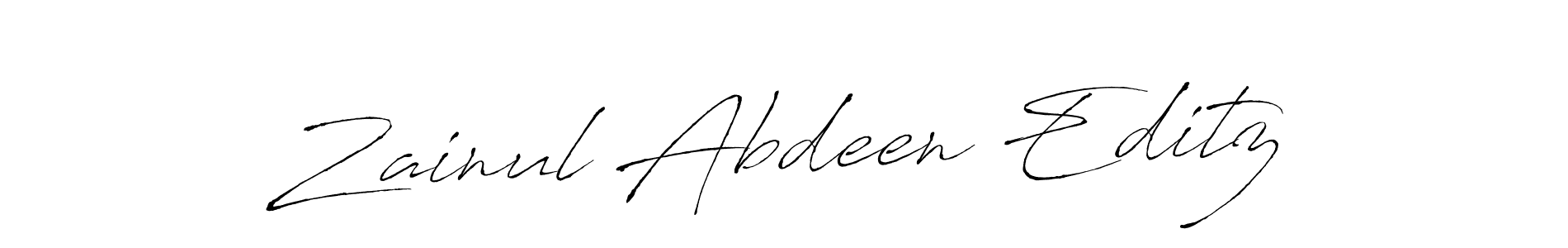 Make a beautiful signature design for name Zainul Abdeen Editz. With this signature (Antro_Vectra) style, you can create a handwritten signature for free. Zainul Abdeen Editz signature style 6 images and pictures png