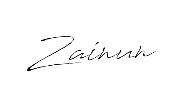 Make a beautiful signature design for name Zainun. With this signature (Antro_Vectra) style, you can create a handwritten signature for free. Zainun signature style 6 images and pictures png