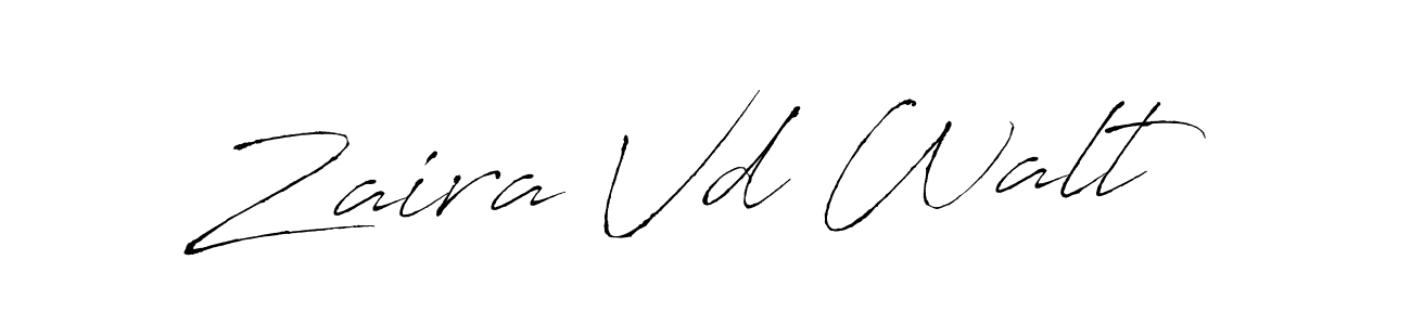 How to make Zaira Vd Walt name signature. Use Antro_Vectra style for creating short signs online. This is the latest handwritten sign. Zaira Vd Walt signature style 6 images and pictures png