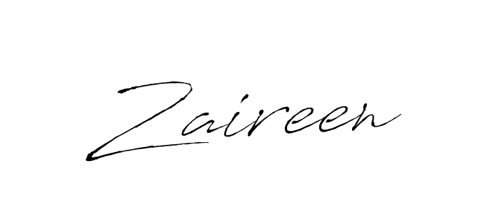 Design your own signature with our free online signature maker. With this signature software, you can create a handwritten (Antro_Vectra) signature for name Zaireen. Zaireen signature style 6 images and pictures png