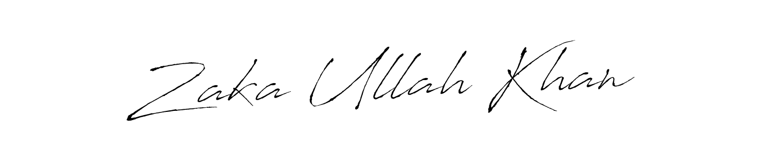 Make a beautiful signature design for name Zaka Ullah Khan. With this signature (Antro_Vectra) style, you can create a handwritten signature for free. Zaka Ullah Khan signature style 6 images and pictures png