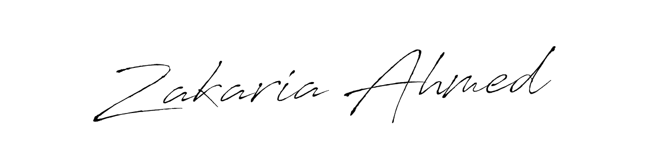 Create a beautiful signature design for name Zakaria Ahmed. With this signature (Antro_Vectra) fonts, you can make a handwritten signature for free. Zakaria Ahmed signature style 6 images and pictures png