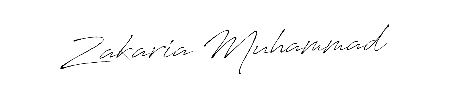 How to make Zakaria Muhammad name signature. Use Antro_Vectra style for creating short signs online. This is the latest handwritten sign. Zakaria Muhammad signature style 6 images and pictures png