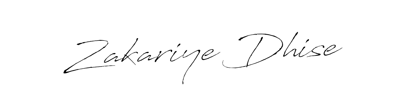 Make a beautiful signature design for name Zakariye Dhise. With this signature (Antro_Vectra) style, you can create a handwritten signature for free. Zakariye Dhise signature style 6 images and pictures png