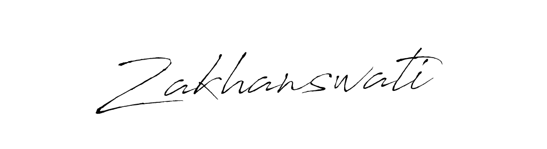 Make a beautiful signature design for name Zakhanswati. With this signature (Antro_Vectra) style, you can create a handwritten signature for free. Zakhanswati signature style 6 images and pictures png