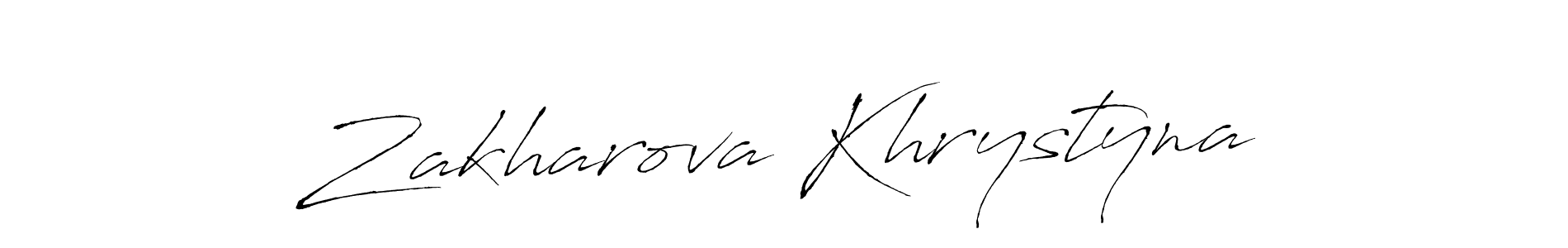 Make a short Zakharova Khrystyna signature style. Manage your documents anywhere anytime using Antro_Vectra. Create and add eSignatures, submit forms, share and send files easily. Zakharova Khrystyna signature style 6 images and pictures png