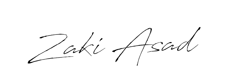 How to make Zaki Asad name signature. Use Antro_Vectra style for creating short signs online. This is the latest handwritten sign. Zaki Asad signature style 6 images and pictures png