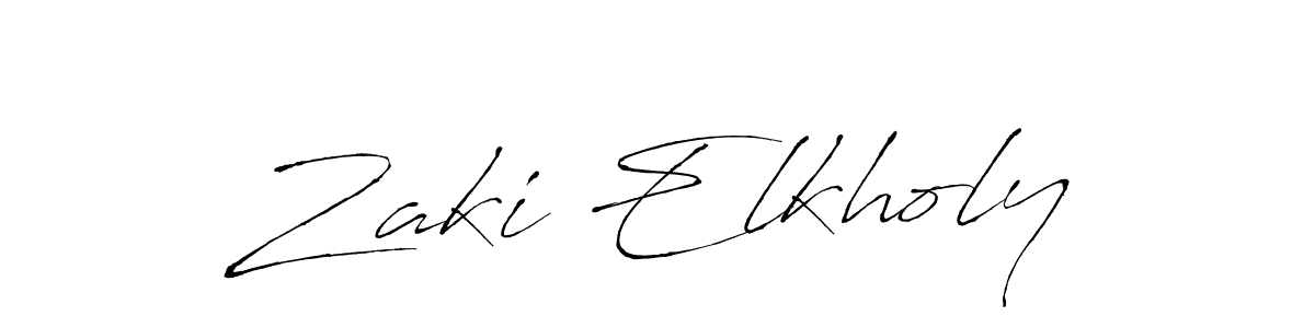 Create a beautiful signature design for name Zaki Elkholy. With this signature (Antro_Vectra) fonts, you can make a handwritten signature for free. Zaki Elkholy signature style 6 images and pictures png