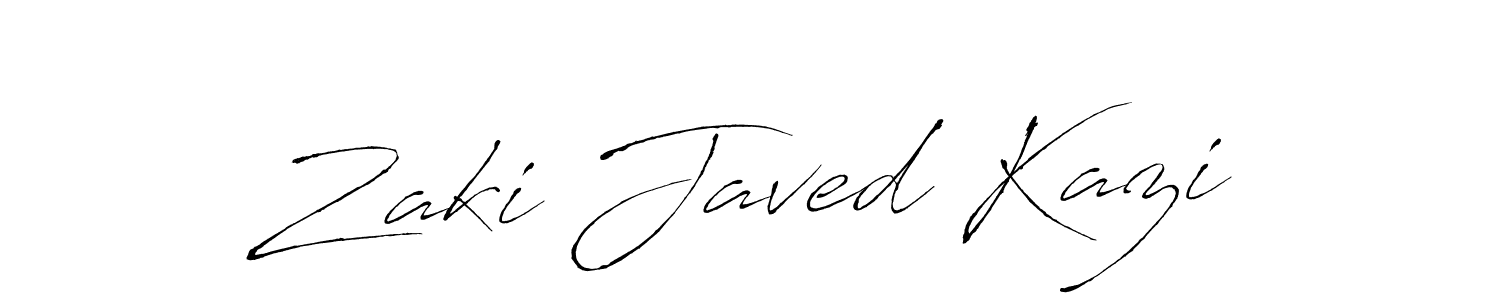 Make a beautiful signature design for name Zaki Javed Kazi. With this signature (Antro_Vectra) style, you can create a handwritten signature for free. Zaki Javed Kazi signature style 6 images and pictures png